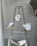 Exemple de panneau plexiglas personnalisé mariage avec prénoms et cartes de pays